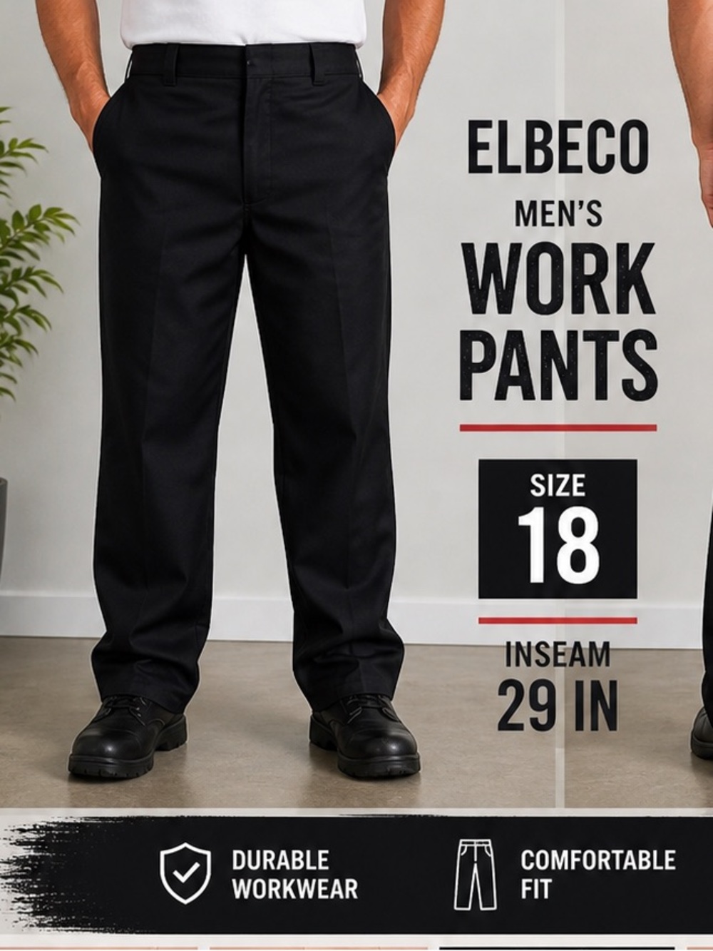 Elbeco Black work pants size 18 inseam 29in